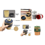 Maxbell Travel Silicone Foldable 380ml Water Coffee Tea Drinking Mug Brown