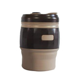 Maxbell Travel Silicone Foldable 380ml Water Coffee Tea Drinking Mug Brown