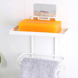 Maxbell Wall Mounted Kitchen Shelf Bathroom Iron Toilet Roll Storage Rack White