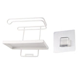 Maxbell Wall Mounted Kitchen Shelf Bathroom Iron Toilet Roll Storage Rack White