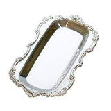 Maxbell Multifunction Metal Storage Tray Tea Fruit Dish Plate Cake Snack Tray Silver