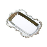 Maxbell Multifunction Metal Storage Tray Tea Fruit Dish Plate Cake Snack Tray Silver
