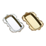 Maxbell Multifunction Metal Storage Tray Tea Fruit Dish Plate Cake Snack Tray Silver