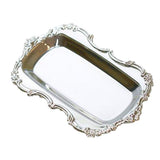 Maxbell Multifunction Metal Storage Tray Tea Fruit Dish Plate Cake Snack Tray Silver