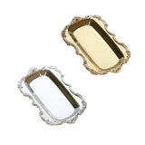 Maxbell Multifunction Metal Storage Tray Tea Fruit Dish Plate Cake Snack Tray Silver