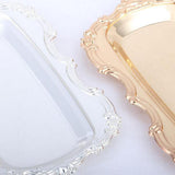Maxbell Multifunction Metal Storage Tray Tea Fruit Dish Plate Cake Snack Tray Silver