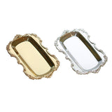 Maxbell Multifunction Metal Storage Tray Tea Fruit Dish Plate Cake Snack Tray Silver