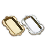 Maxbell Multifunction Metal Storage Tray Tea Fruit Dish Plate Cake Snack Tray Silver