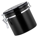 Maxbell 800ml Airtight Stainless Steel Coffee Storage Jar/Container/Pot/Tub Black