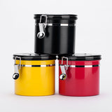 Maxbell 800ml Airtight Stainless Steel Coffee Storage Jar/Container/Pot/Tub Black