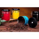 Maxbell 800ml Airtight Stainless Steel Coffee Storage Jar/Container/Pot/Tub Black