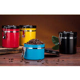 Maxbell 800ml Airtight Stainless Steel Coffee Storage Jar/Container/Pot/Tub Black