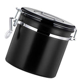 Maxbell 800ml Airtight Stainless Steel Coffee Storage Jar/Container/Pot/Tub Black