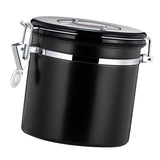 Maxbell 800ml Airtight Stainless Steel Coffee Storage Jar/Container/Pot/Tub Black