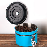 Maxbell 800ml Airtight Stainless Steel Coffee Storage Jar/Container/Pot/Tub Blue