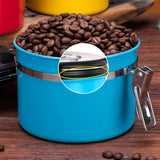 Maxbell 800ml Airtight Stainless Steel Coffee Storage Jar/Container/Pot/Tub Blue