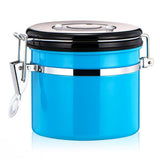 Maxbell 800ml Airtight Stainless Steel Coffee Storage Jar/Container/Pot/Tub Blue