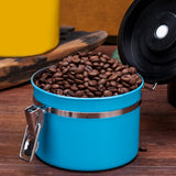 Maxbell 800ml Airtight Stainless Steel Coffee Storage Jar/Container/Pot/Tub Blue