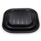 Maxbell Rattan Food Serving Tray Wicker Water Drink Platter Square Dish Plate 8inch