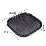 Maxbell Rattan Food Serving Tray Wicker Water Drink Platter Square Dish Plate 8inch