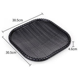Maxbell Rattan Food Serving Tray Wicker Water Drink Platter Square Dish Plate 12inch