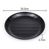 Maxbell Rattan Food Serving Dish Wicker Water Drink Platter Round Cake Plate 8inch