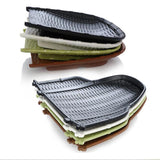 Maxbell Rattan Wicker Basket Hand Knitting Box Woven Container Vintage Green 28cm