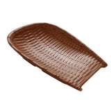 Maxbell Rattan Wicker Basket Hand Knitting Box Woven Container Vintage Brown 28cm