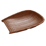 Maxbell Rattan Wicker Basket Hand Knitting Box Woven Container Vintage Brown 28cm