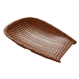 Maxbell Rattan Wicker Basket Hand Knitting Box Woven Container Vintage Brown 28cm