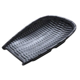 Maxbell Rattan Wicker Basket Hand Knitting Box Woven Container Vintage Black 28cm