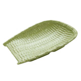 Maxbell Rattan Wicker Basket Hand Knitting Box Woven Container Vintage Green 22cm