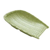 Maxbell Rattan Wicker Basket Hand Knitting Box Woven Container Vintage Green 22cm