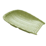 Maxbell Rattan Wicker Basket Hand Knitting Box Woven Container Vintage Green 22cm