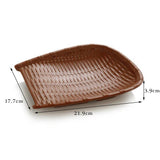 Maxbell Rattan Wicker Basket Hand Knitting Box Woven Container Vintage Brown 22cm