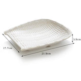 Maxbell Rattan Wicker Basket Hand Knitting Box Woven Container Vintage White 22cm