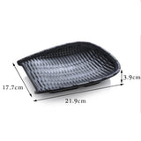 Maxbell Rattan Wicker Basket Hand Knitting Box Woven Container Vintage Black 22cm