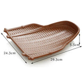 Maxbell Rattan Wicker Basket Hand Knitting Box Woven Container Vintage Brown 30cm