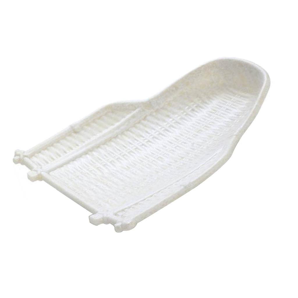 Maxbell Rattan Wicker Basket Hand Knitting Box Woven Container Vintage White 30cm