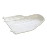 Maxbell Rattan Wicker Basket Hand Knitting Box Woven Container Vintage White 30cm