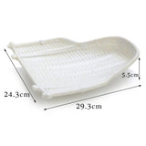 Maxbell Rattan Wicker Basket Hand Knitting Box Woven Container Vintage White 30cm
