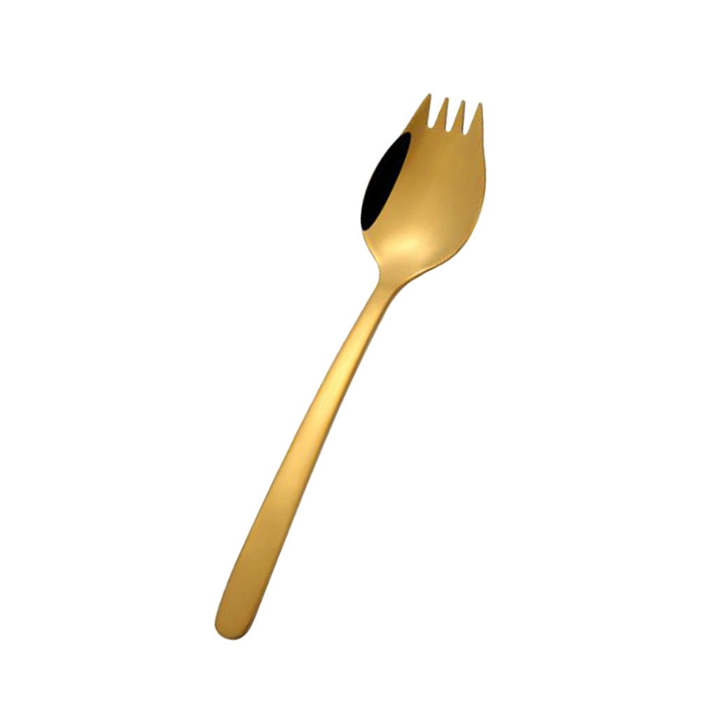 Maxbell  Outdoor Stainless Steel Spoon Spork Practical Cutlery Flatware Gold