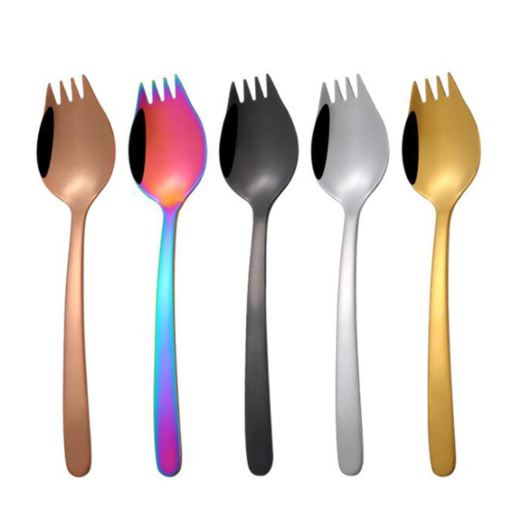 Maxbell  Outdoor Stainless Steel Spoon Spork Practical Cutlery Flatware Colorful