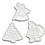 Maxbell  Christmas Tree Santa Claus Plastic Mold Fondant Cake Decor Chocolate Mould