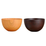 Maxbell  Natural Wood Round Bowl Handmade Tableware Fruit Rice Bowl Dark Color