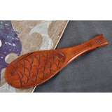 Max Fish Shape Wooden Ladle Handheld Rice Ladle Nanmu Meal Rice Spoon Brown