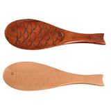 Max Fish Shape Wooden Ladle Handheld Rice Ladle Nanmu Meal Rice Spoon Brown