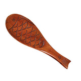 Max Fish Shape Wooden Ladle Handheld Rice Ladle Nanmu Meal Rice Spoon Brown