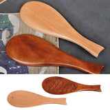 Max Fish Shape Wooden Ladle Handheld Rice Ladle Nanmu Meal Rice Spoon Brown