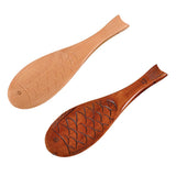 Max Fish Shape Wooden Ladle Handheld Rice Ladle Nanmu Meal Rice Spoon Brown